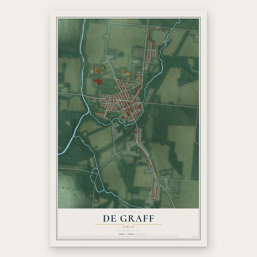 De Graff, Ohio map print, the full design
