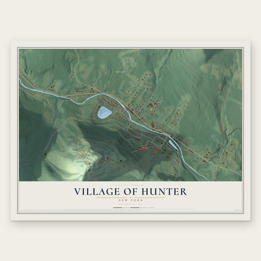 Village of Hunter, New York map print, the full design