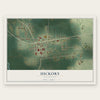 Hickory, Mississippi map print, the full design