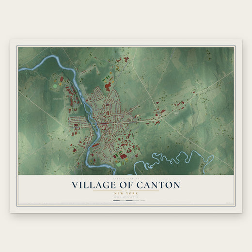 Village of Canton, New York map print, the full design