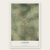 Yantis, Texas map print, the full design