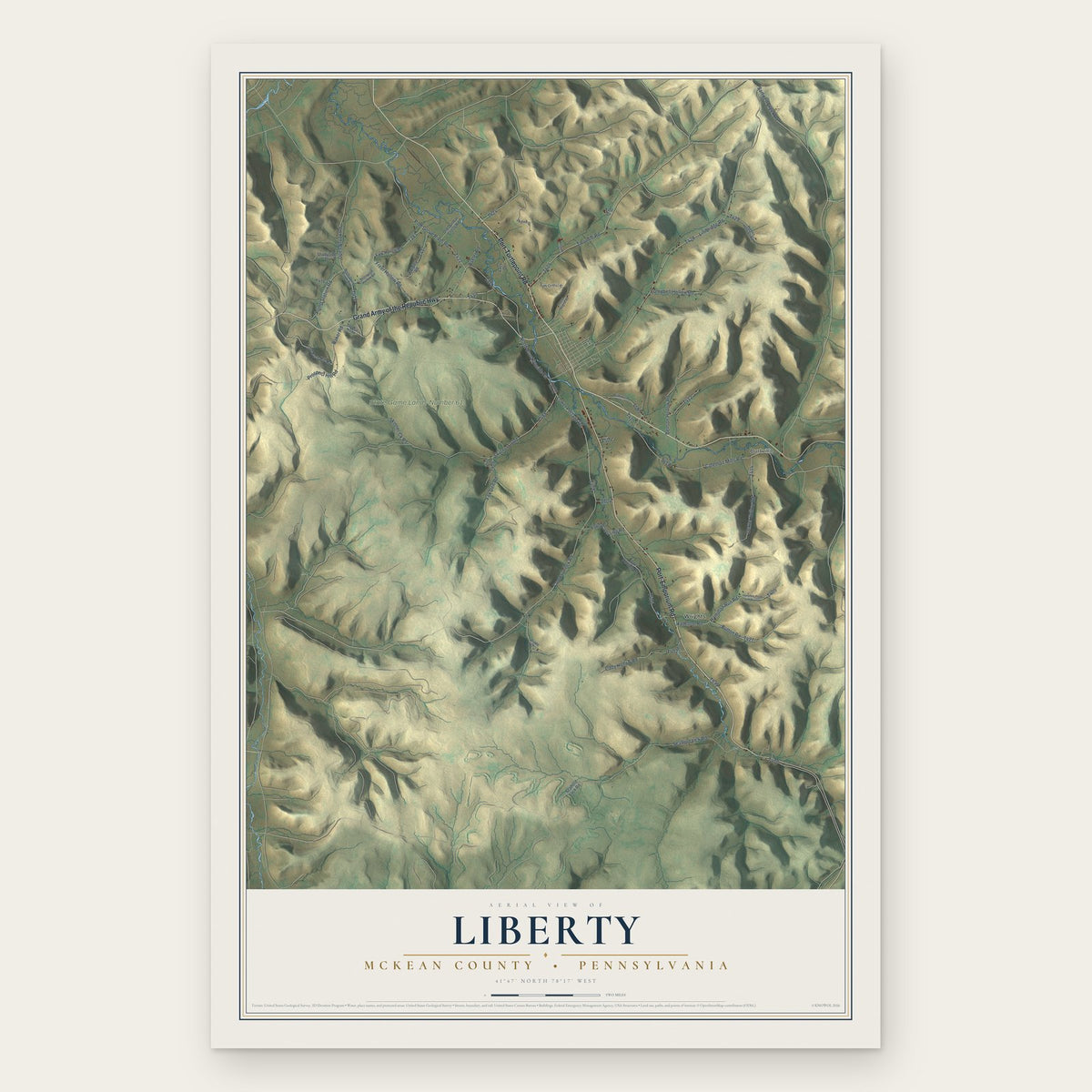 Liberty, McKean County, Pennsylvania map print, the full design