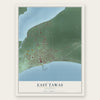 East Tawas, Michigan map print, the full design