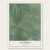 Cherokee, Alabama map print, the full design