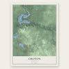 Croton, Michigan map print, the full design