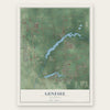 Genesee, Michigan map print, the full design