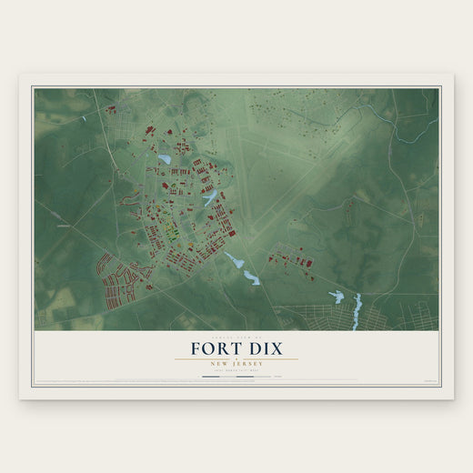 Fort Dix, New Jersey map print, the full design