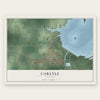 Carlyle, Illinois map print, the full design