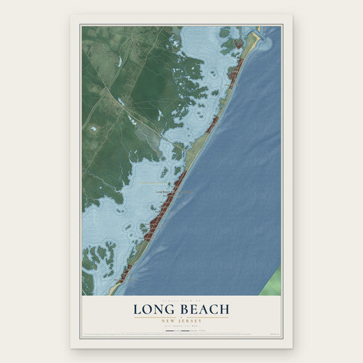 Long Beach, New Jersey map print, the full design