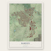 Harvey, Illinois map print, the full design