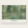 Kingston, Illinois map print, the full design