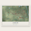 Cheraw, South Carolina map print, the full design