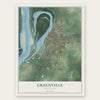 Greenville, Mississippi map print, the full design