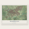 Bloomington, Illinois map print, the full design