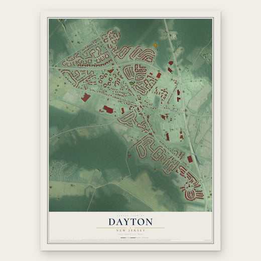 Dayton, New Jersey map print, the full design