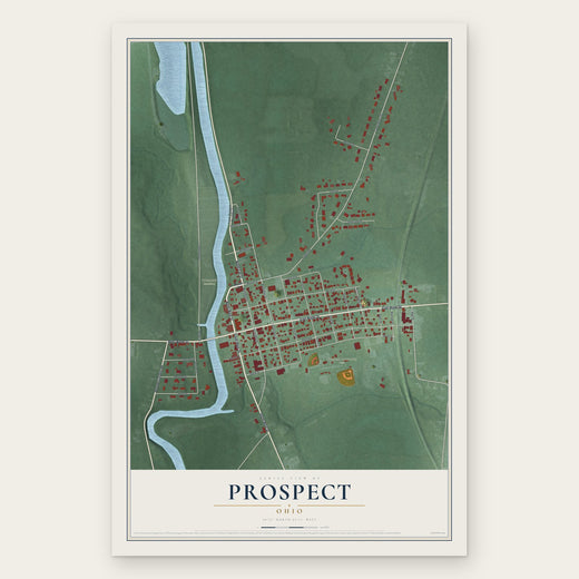 Prospect, Ohio map print, the full design