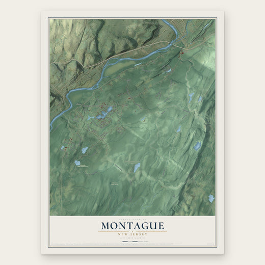 Montague, New Jersey map print, the full design
