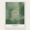 Goehner, Nebraska map print, the full design