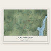 Greenwood, Illinois map print, the full design