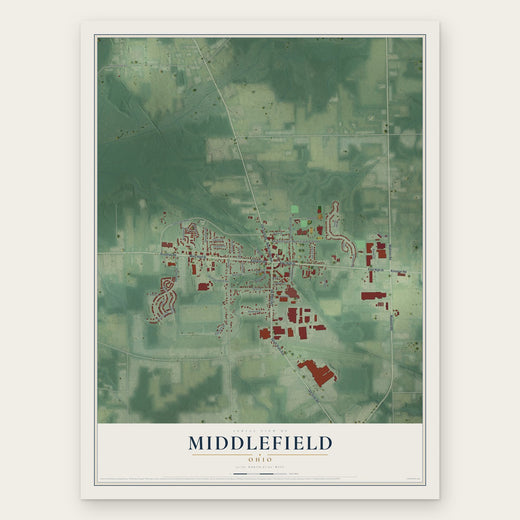 Middlefield, Ohio map print, the full design
