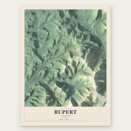 Rupert, Vermont map print, the full design