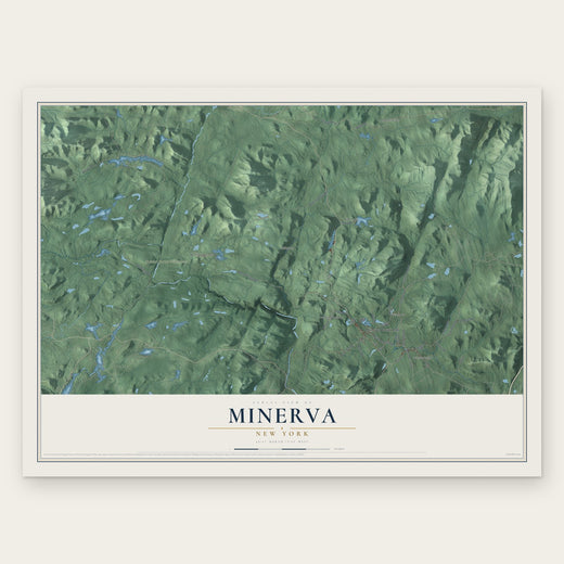Minerva, New York map print, the full design