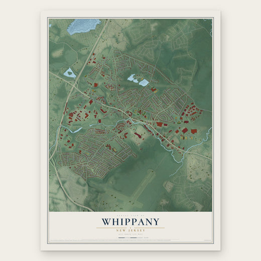 Whippany, New Jersey map print, the full design