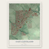East Cleveland, Ohio map print, the full design
