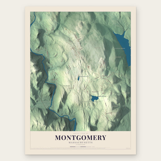 Montgomery, Massachusetts map print, the full design