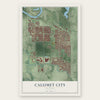 Calumet City, Illinois map print, the full design