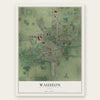 Wauseon, Ohio map print, the full design
