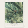 Central City, South Dakota map print, the full design