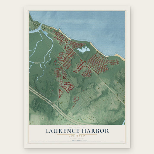 Laurence Harbor, New Jersey map print, the full design