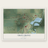 Troy Grove, Illinois map print, the full design