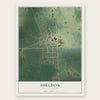 Sheldon, North Dakota map print, the full design