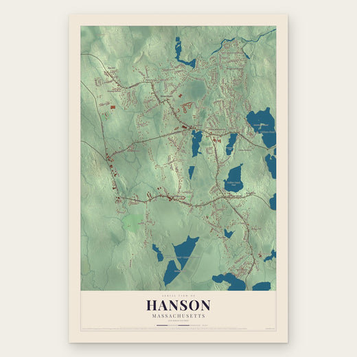 Hanson, Massachusetts map print, the full design