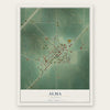 Alma, Illinois map print, the full design
