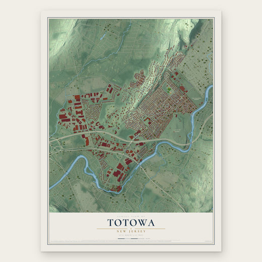 Totowa, New Jersey map print, the full design
