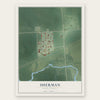 Sherman, South Dakota map print, the full design