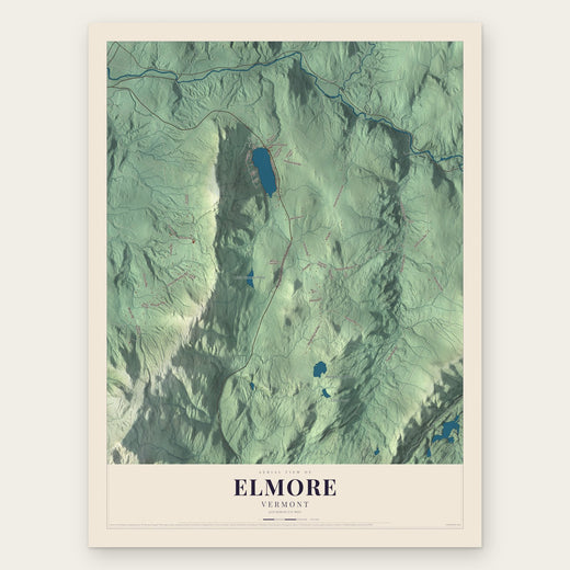 Elmore, Vermont map print, the full design