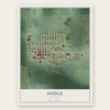 Dodge, Nebraska map print, the full design