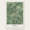 Liberty, South Carolina map print, the full design