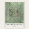 Peachtree Heights East, Georgia map print, the full design