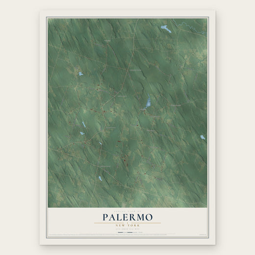 Palermo, New York map print, the full design