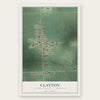 Clayton, Lenawee County, Michigan map print, the full design