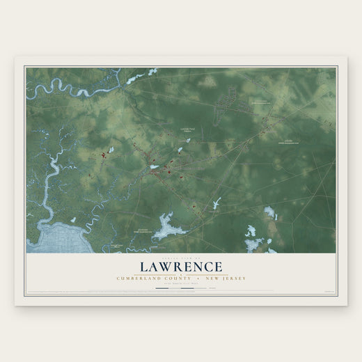 Lawrence, Cumberland County, New Jersey map print, the full design