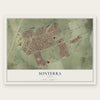 Sonterra, Texas map print, the full design