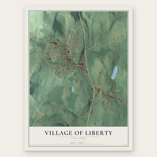 Village of Liberty, New York map print, the full design