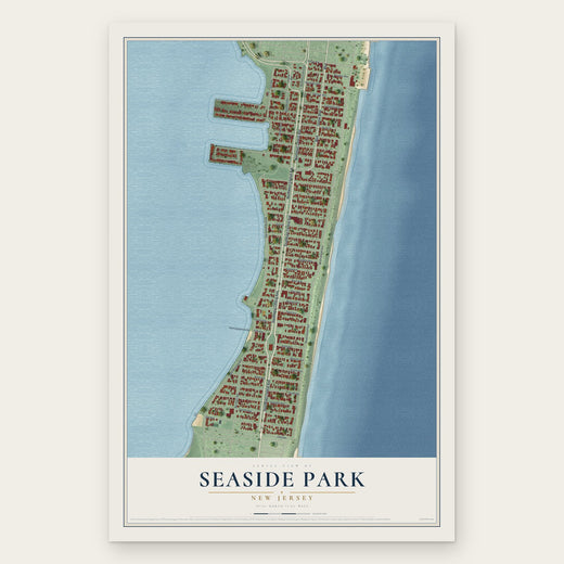 Seaside Park, New Jersey map print, the full design