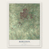 Burleson, Texas map print, the full design